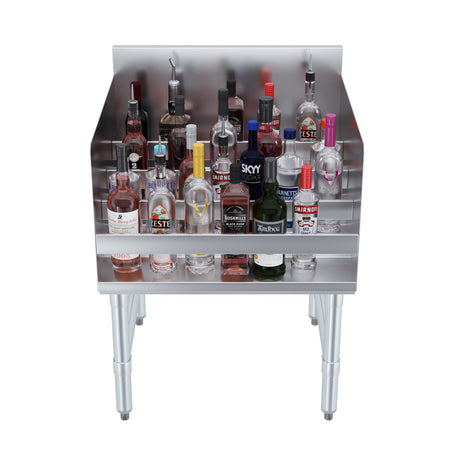 AmGood 22.5 in. x 24 in. x 33 in. Stainless Steel Four-Tier Liquor Display Rack AmGood