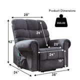CANMOV Large Power Lift Recliner Chairs with Massage and Heat for Elderly Big People, Heavy Duty Electric Reclining Chairs Overstuffed Wide Recliner with USB Port and Side Pocket, Gray CANMOV