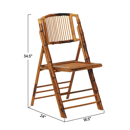 Winlice Bamboo Folding Chair Set of 4, Commercial Event Party Bamboo Folding Chair, Outdoor Portable Chairs for Dining Room Outside Indoor - WoodArtSupply