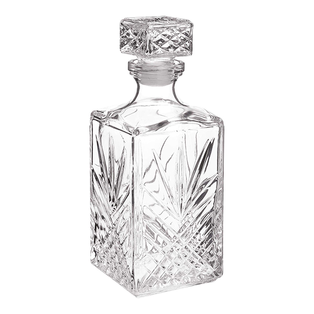 Bormioli Rocco Selecta Collection Whiskey Decanter – Sophisticated 33.75oz Diamond Decanter With Starburst Detailing – For Whiskey, Bourbon, Scotch & Liquor Bormioli Rocco