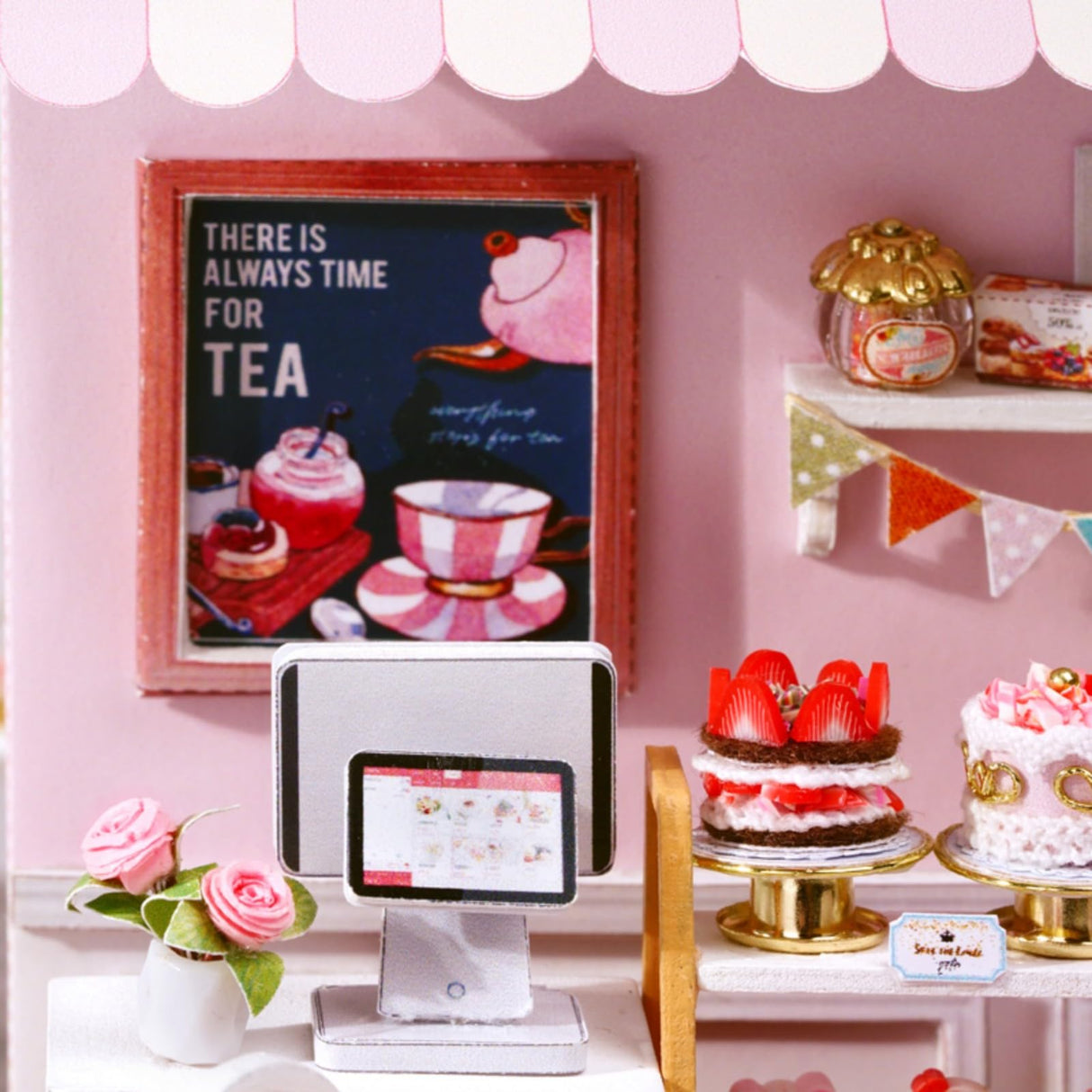 OZJAY DIY Miniature House Kit with Dust Proof Cover, 1:24 Scale Creative Room Mini DIY Wooden Dollhouse Miniature Kit for Adults Teen, Sweet Talk OZJAY