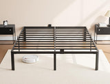 XUKIL 14 Inch Metal Bed Frame King Size, 3000Lbs Heavy Duty Balck Platform King Size Bed Frame with Round Corner Legs, Mattress Slide Stopper, No Box Spring Needed, Easy Assembly XUKIL