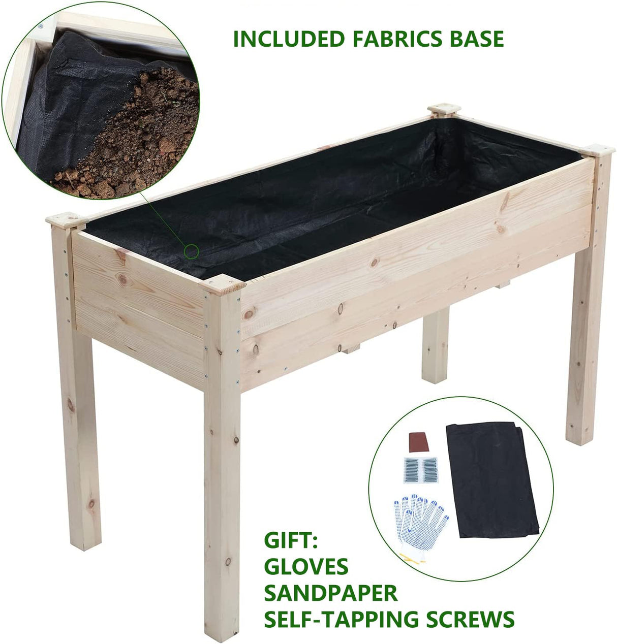 TMEE 4FT Raised Garden Bed with Legs, Elevated Garden Box for Vegetable, Flower, Herb, Wood Planter Load Up to 250 Pounds for Gardening in Backyard Patio - Easy Assembly, 30in Height TMEE