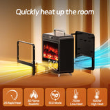 Electric Fireplace Heater,1500W Portable Electric Space Heater with Realistic 3D Flame,Touch&Remote Control,PTC Fast Heating,3 Heating Modes for Indoor Use Home Office Christmas Decor Feculs Official