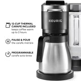 Keurig K-Duo Plus Single Serve & Carafe Coffee Maker, Multi-Position 60oz Removable Reservoir, Programmable Auto Brew Carafe, Black Keurig