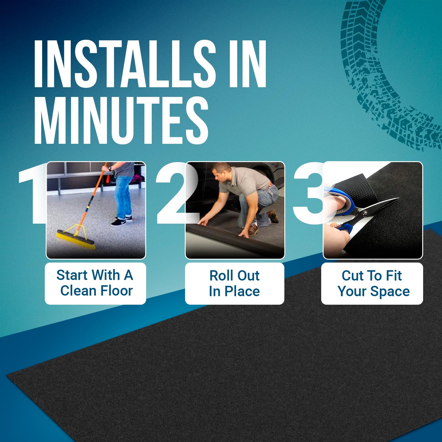 ITSOFT 60 x 38 in - Oil Absorbent Garage Floor Mat and Mechanic Pad - Protects Floor from Spills, Drips, Splashes and Stains | Washable, Cut to Size, Non Slip and Waterproof Backing Layer - WoodArtSupply