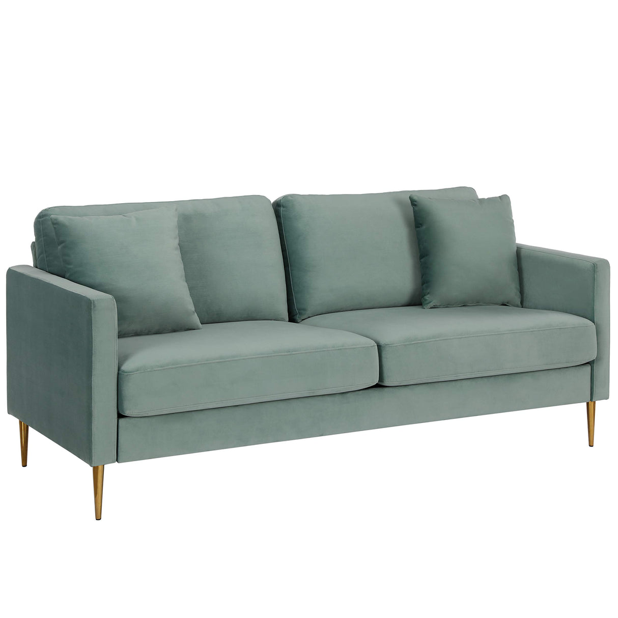 CosmoLiving by Cosmopolitan Highland Sofa Couch with Pillows, Green CosmoLiving by Cosmopolitan