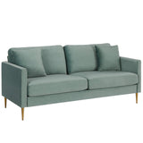 CosmoLiving by Cosmopolitan Highland Sofa Couch with Pillows, Green CosmoLiving by Cosmopolitan