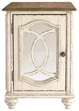 Signature Design by Ashley - Realyn Chairside End Table, White/Brown Wood Signature Design by Ashley