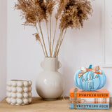 Whaline Fall Wooden Tiered Tray Decor Faux Decorative Stacked Books Bundle Wooden Pumpkin Decor Hello Fall Wooden Block Sign for Autumn Thanksgiving Farmhouse Rustic Decor Kitchen Home Decoration Whaline