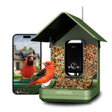 Camojojo Bird Feeder with Camera of 32MP Photo & 4K Video, Smart Bird Feeder with AI Identify, 10000mAh Built-in Battery, Full-Color Night View, 32 SD, IP66, 2.4G/5G Dual WiFi Wireless, Live Function Camojojo