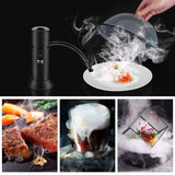 TMKEFFC Smoking Gun Portable Smoker Infuser, Handheld Cocktail Smoke Food Smoker for Meat, Sous Vide, Drinks, Cheese, Cup Cover and Wood Chips Included, Black TMKEFFC