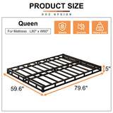 EMODA 5 Inch Box Spring Queen Size Bed Base, 3000 LBS Heavy Duty Metal Mattress Foundation with Fabric Cover, Easy Assembly EMODA