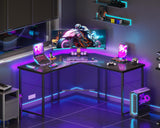 Casaottima L Shaped Gaming Desk, Corner Desk Gaming Table for Home Office, Computer Desk Sturdy Writing Workstation for Small Space, Easy to Assemble, 51 inch, Black Casaottima