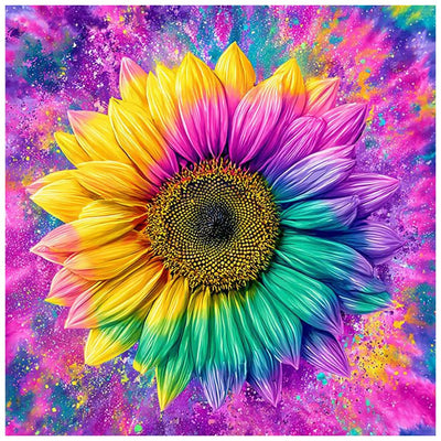 DIADAY Rainbow Sunflower Diamond Art Kits for Adults, 5D Flowers Diamond Painting Kits for Adults, Full Drill Diamond Art, DIY Gem Craft Arts Home Wall Decor Gift 12 x 12 Inches