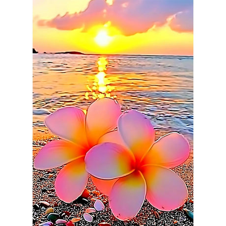 CEOVR Diamond Painting Kits, Beach Flower Diamond Art Dots for Adults Beginners, 5D Full Drill DIY Crystal Flower Gem Art, Adult Crafts Kits Arts and Crafts, Wall Decor for Home Office 12x16inch CEOVR