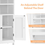 Yaheetech Bathroom Floor Cabinet, Free Standing Cabinet with Double Door and Adjustable Shelf, Side Tall Storage Organizer for Living Room/Kitchen/Hallway/Home Office, White Yaheetech