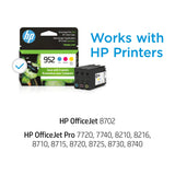 HP 952 Cyan, Magenta, Yellow Ink Cartridges (3-pack) | Works with HP OfficeJet 8702, HP OfficeJet Pro 7720, 7740, 8210, 8710, 8720, 8730, 8740 Series | Eligible for Instant Ink | N9K27AN HP