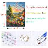 Lovepefe Mountain Paint by Numbers Kit for Adults and Kids Beginner 4 Pack Mountain Forest Adult Paint by Number Kits On Canvas DIY Oil Painting Kits for Gift Wall Decor 12x16 Inch Lovepefe