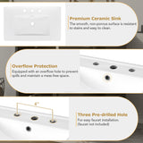 30" Bathroom Vanity with Sink, 30 Inch Bathroom Vanity with Top, 3 Drawers and 1 Soft Closing Door, Modern Bathroom Vanity with Sink 30 Inch for Bathroom (Black) Mirightone