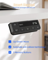 YIHAYO Adjustable Standing Desk, Electric Desk, 63 x 24 Inches Stand Up Desk with Splice Board, Adjustable Height Desk, Computer Desk for Home Office, White Frame/White Top YIHAYO