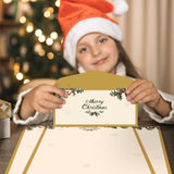 Lonfliness 50 Sets Vintage Christmas Holly Letterhead with Envelopes Christmas Border Computer Stationery paper for Note Letters to Santa Holiday Printer Paper Invitations Office School 8.5 x 11 In Lonfliness