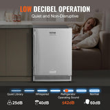 VEVOR Outdoor Refrigerator, 24-inch Undercounter Fridge, 185QT/175 Cans Built-in Beverage Cooler with 304 Stainless Steel Reversible Door, for Home Kitchen Commercial Use, Black VEVOR