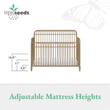 Little Seeds Ivy 3-in-1 Convertible Metal Crib, JMPA Certified, Gold Little Seeds