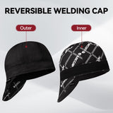 ARCCAPTAIN Reversible Welding Cap, 8 Panel Protective Welders Cap, 10 oz Fireproof Cotton Comforts for Safety and Protection While Welding to Men Women, Black, 7 1/4 ARCCAPTAIN