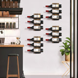 Taprion Wine Rack Wall Mounted Wood LED Light Wine Rack for 9 Wine Bottles - Elegant Wine Storage Solution for Kitchen, Dining Room, Home Bar, Wine Cellar Taprion