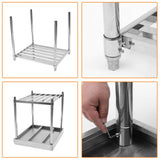 24 x 48 Inches Stainless Steel Work Table with Backsplash for Prep & Work, Folding NSF Heavy Duty Commercial Food Prep Worktable with Adjustable Undershelf for Kitchen Prep Work GaoMon