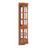 Corner Curio Cabinet with 5 Shelves and Lighting System, Oak(E26 Light Bulb not Included) Generic