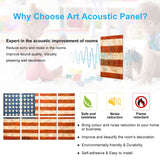 Art Acoustic Panels, 8 Pack Self-Adhesive Large Wall Art Paintings for Wall Decoration, Sound Absorbing Panels for Recording Studio, Living room and Bedroom,48X32inch (FLAG) JBER