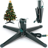 Sliner 360 Degree Rotating Christmas Tree Stand, Up to 7.87 Ft, 100lb Artificial Christmas Tree, Metal Spinning Christmas Tree Stand Base with a Built Electrical Outlet(Simple Style) Sliner