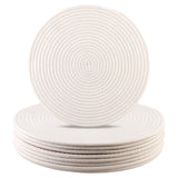 Round Woven Placemats Set of 8 Heat Resistant Placemats 13.5 Inches Farmhouse Cotton Rope Place Mats for Dining Tables Trivets for Hot Dishes, White Aertiavty