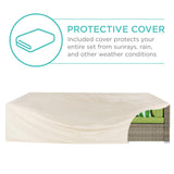 Best Choice Products 7-Piece Modular Outdoor Sectional Wicker Patio Conversation Set w/ 2 Pillows, Coffee Table, Cover Included - Taupe/Pistachio Best Choice Products