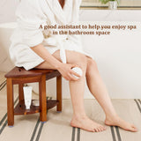 HouseJoy Corner Shower Bench with Shelf, Corner Shower Stool for Shaving Legs, Shower Foot Rest Waterproof Bathroom Bench -Bath Seat, Spa Foot Rest Shaving Stool Corner HouseJoy