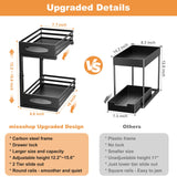 mixeshop Under Sink Organizer, Pull Out Cabinet Organizers, Slide Sink Steel Shelf Cabinet Storage Shelves, Under Sink Storage for Kitchen Bathroom Cabinet (Black, 2 Pack) mixeshop