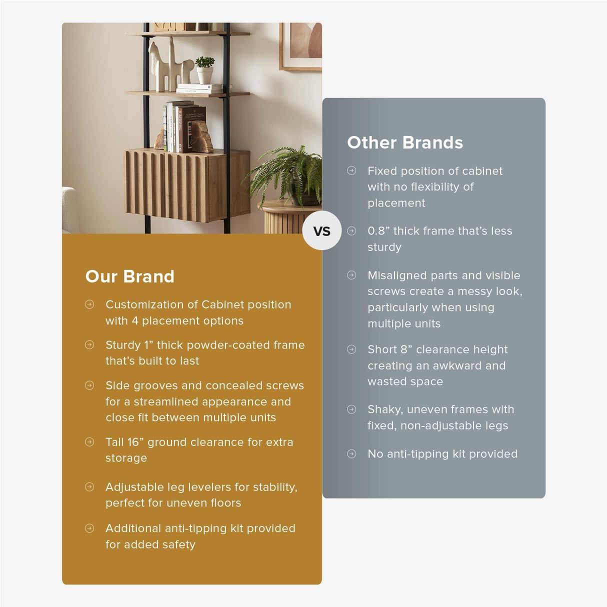 mopio Norwin Ladder Book Shelf, Wall-Mount Storage Rack, Wall Bookshelf, Farmhouse Industrial Bookcase, Narrow Slim Organizer, Steel Frame Display Shelves, Living Room, Bedroom (3-Tier Cabinet Double) mopio