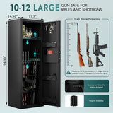 Karini Gun Safe 10-15 Biometric Gun Safe for Rifles Rifles and Pistols Fingerprint Gun Cabinet Gun Safes for Rifles with Optics Pistol & Firearm Storage | Includes Removable Shelf Karini