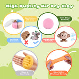 Air Dry Clay Kit, 12 Animals Modeling Clay for Kids, Model Magic Clay with Sculpting Tools and Tutorials, Safe & Non-Toxic, DIY Arts & Crafts School Projects, Home Party Favors for Boys & Girls Nicella