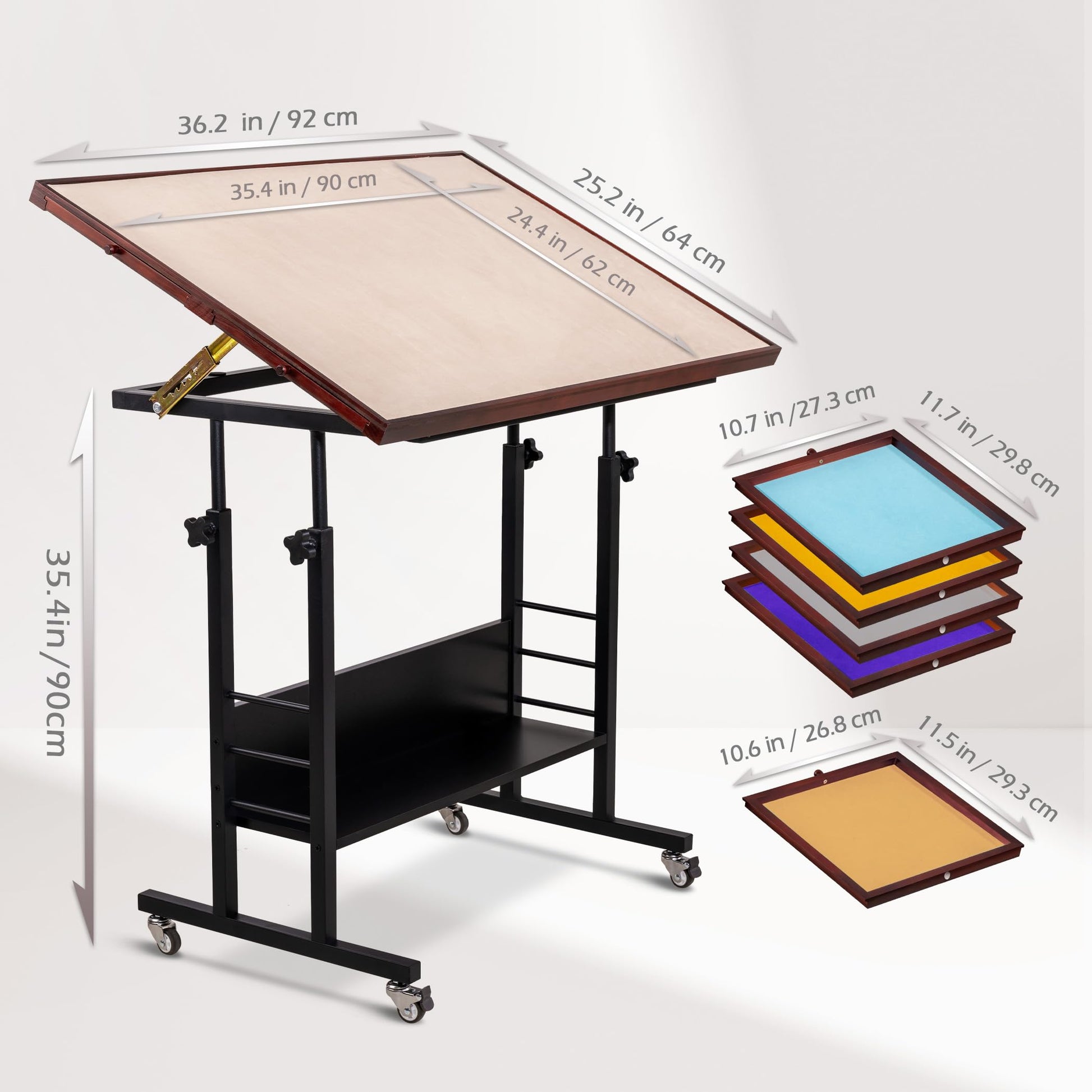 Becko US 1500 Piece Tilting Puzzle Table with 5 Drawers & Cover, Adjustable Puzzle Board with 5 Tilt Angle & Height Adjustment, Portable Jigsaw Tables for Adults, Easy to Move, for 1500 Piece - WoodArtSupply