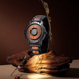 EUTOUR Watches Men's Watch Magnet Watch No Glass Ball Bearing Quartz Wristwatch for Men with Wood Bracelet -40mm EUTOUR