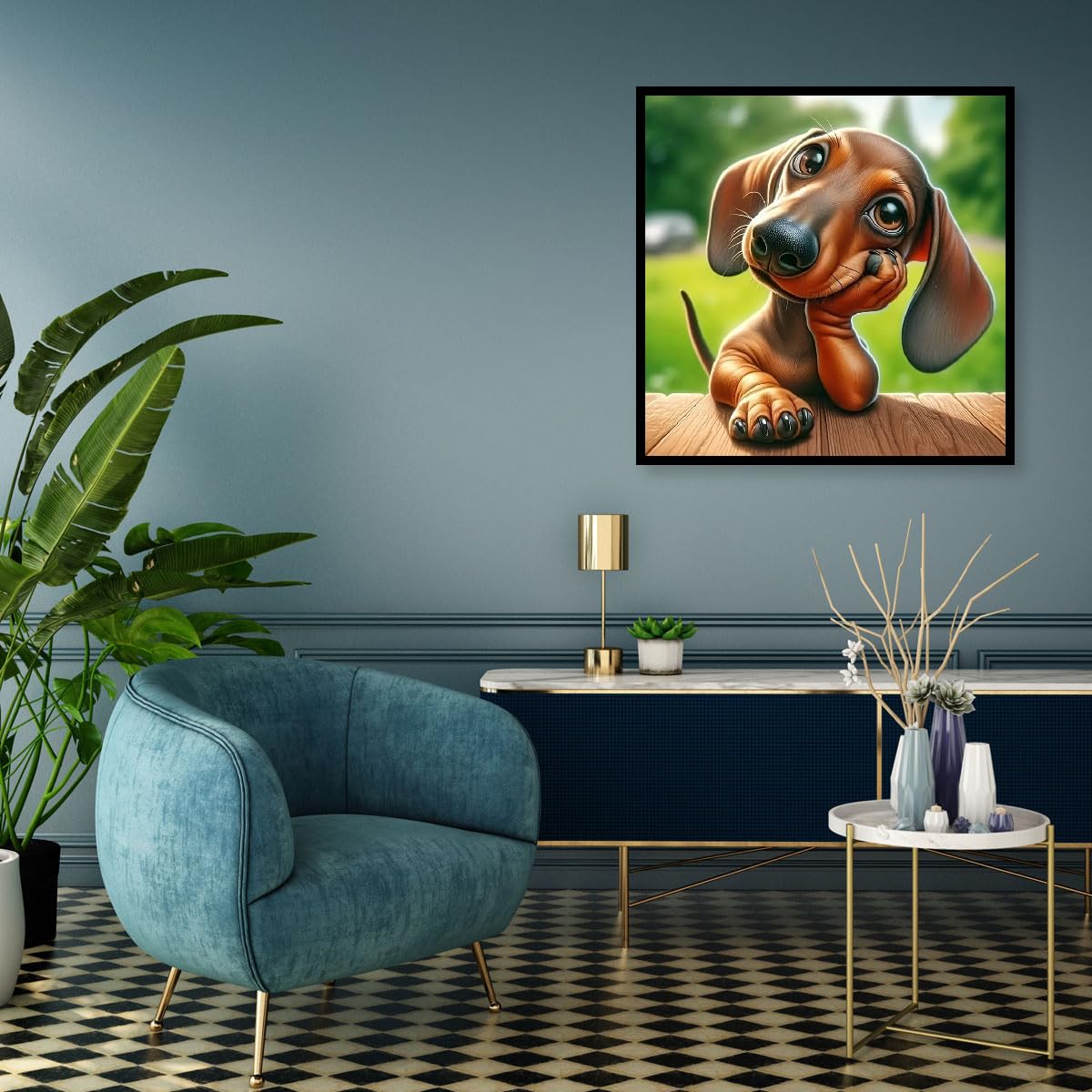 MOMDEDP Diamond Painting Kits for Adults DIY 5D Diamond Art Paint with Round Diamonds Full Dril Gem Dog Art Painting Kit for Beginners Home Wall Decor Gifts 12x12inch MOMDEDP