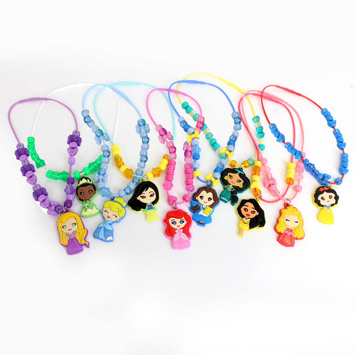 Disney Princess Deluxe Necklace Activity Case – Jewelry Making Kit with Beads, Charms & Strings – Create Custom Princess Necklaces – Craft Gift for Girls Ages 3+ – Portable Storage Case Included Tara Toys