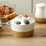 Hasense Ramekins, 6 oz Stoneware Ramekins Oven Safe Set of 6, Mini Ramekins Bowls for Dipping, Brulee, Custard, Farmhouse White Ramekins Gift Hasense