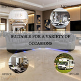 Dekmxas Living Room Furniture Set, Power Sectional Recliner Sofa Set with LED Light,Black Air Leather Power Reclining Sofa with 2 Recliner Seats/Cup Holders/USB Port/Storage Console for Living Room Dekmxas