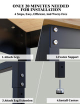 GarveeTech Adjustable Height Workbench, 48" Rubber Wood Top Heavy Duty Work Bench with Power Outlets, 2200 LBS Load Capacity Hardwood Work Bench Table for Workshop, Garage, Office, Home GarveeTech