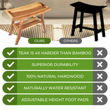 EcoDecors, 24 inch, Brown, Teak Shower Bench, Teak Bench Shower, Teak Shower Bench for Inside Shower, Teak Bathroom Bench, Teak Wood Shower Bench EcoDecors