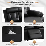 Consofa Power Reclining Loveseat with Console, Power Loveseat Recliner Sofa with Lumbar Pillow, USB,Type-c Ports, Wall Hugger Recliner Sofa with Cup Holders for Living Room(Black, Loveseat) Consofa